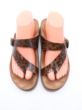 Mephisto Helen Sandals Women's Size EU 39 Buckle Animal Patent Leather Slip On